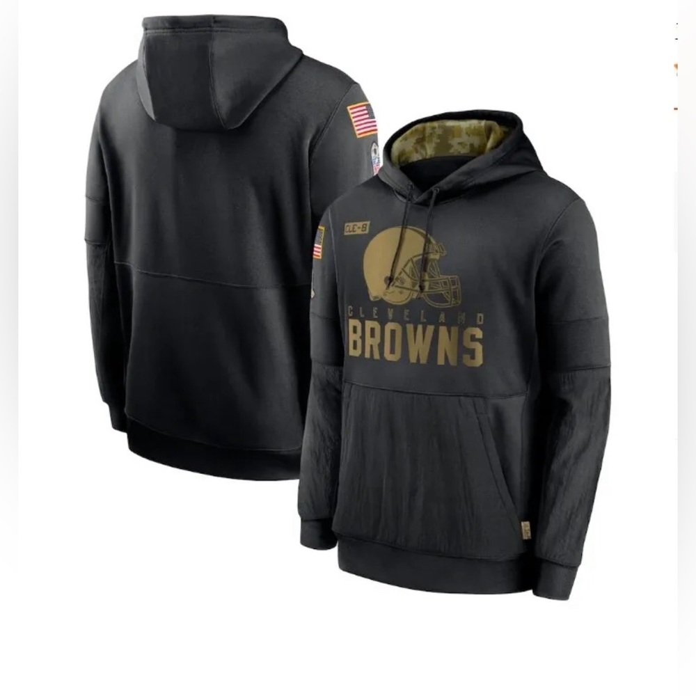 Boys size L Cleveland Browns salute to troops hooded sweatshirt